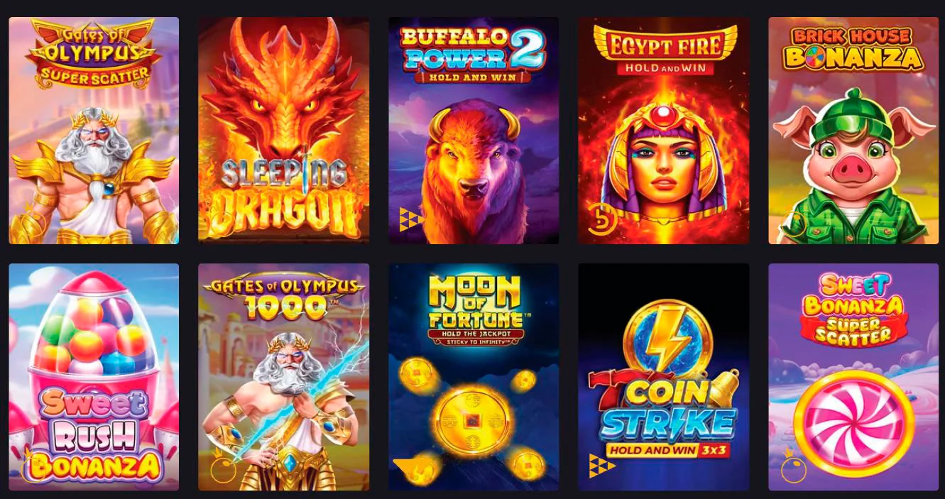 Slots: Gates of Olympus, Sweet Bonanza, Starlight Princess and More